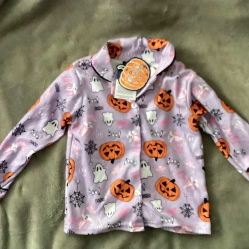 Toddler Girl Halloween Purple Pajamas Size 3T Pajamas  PJ Pumpkin Ghost Fall
